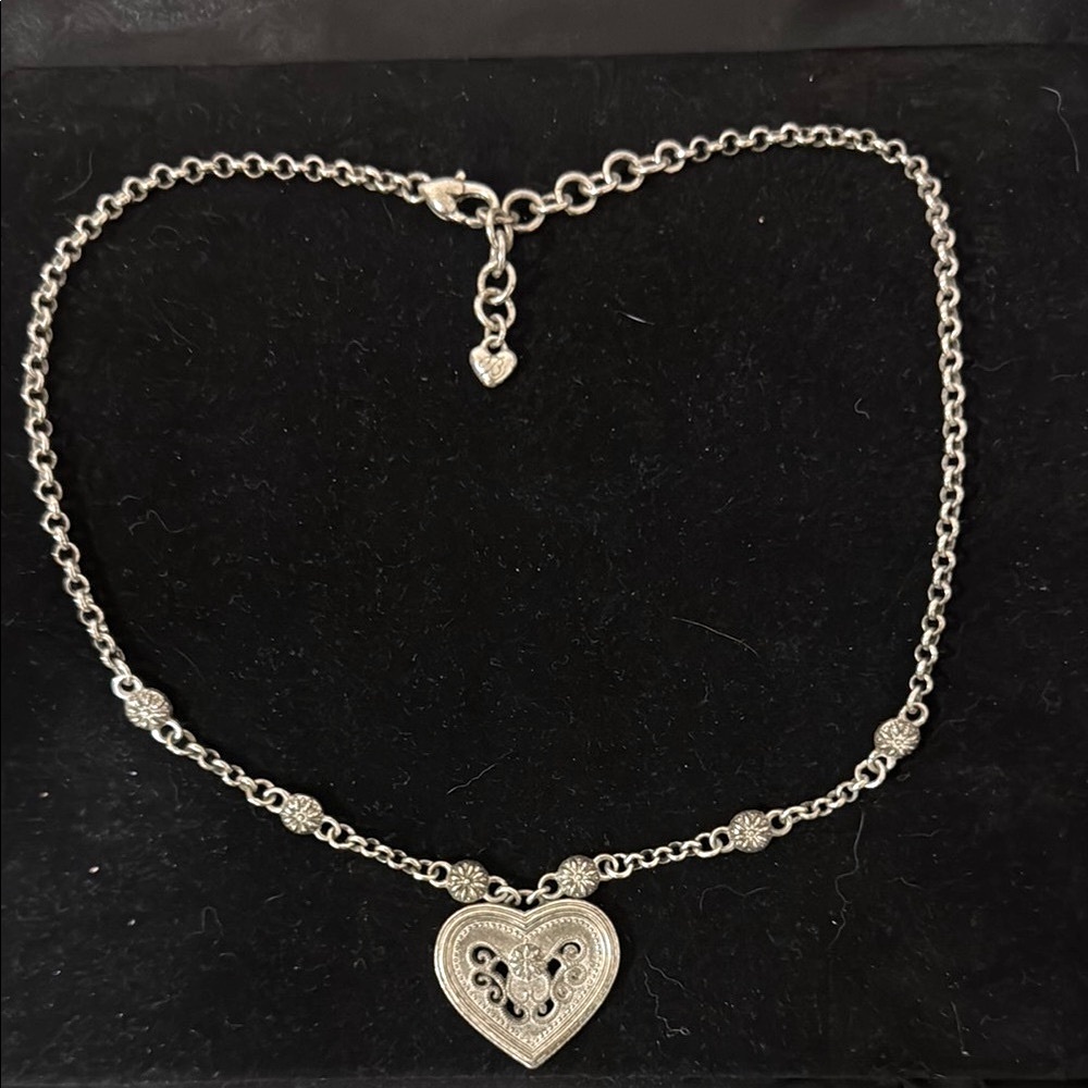 Vintage Brighton Silver Heart Pendant Necklace